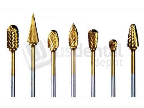 BUFFALO Abbott-Robinson 81A/61A Flame Dual Cut TNT-coated tungsten carbide HP bur, fine - #F-81A-GOLD