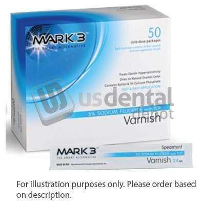 MARK3 5% Sodium Fluoride Varnish with TCP - Spearmint, 50 Unidose packages - #7101