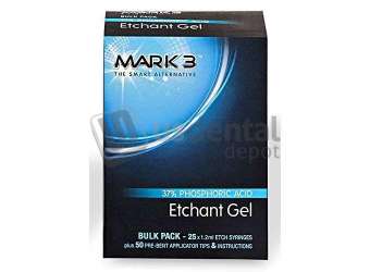 MARK3 Etching Gel 37% Phosphoric Acid. Bulk Pack 25/bx: 25 - 1.2 mL syringes & - #9091