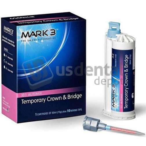 MARK3 Crown & Bridge Temporary Material - A3, 75 Gm. Cartridge and 10 Mixing - #4103