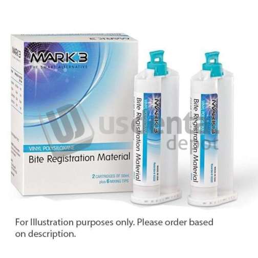 MARK3 Bite Registration Regular Set, Vinyl polysiloxane material. 4 x 50ml - #0218-4