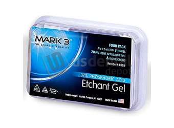 MARK3 Etching Gel 37% Phosphoric Acid. 4/bx: 4 - 1.2 mL syringes & 20 Pre-bent - #9090