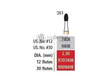 COLTENE Alpen FG #9408 30 blade Egg Shaped Trimming and Finishing bur, package of 5 burs - # R909408