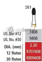 COLTENE Alpen FG #9408 30 blade Egg Shaped Trimming and Finishing bur, package of 5 burs - # R909408