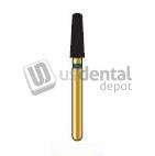 COLTENE Alpen FG #855.025 Supercoarse  Grit , Round End Taper Diamond Bur. Package of 5 - # R855SC025FG