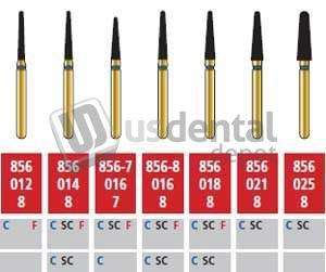 COLTENE Alpen FG #856.021 Coarse  Grit , Round End Taper Diamond Bur. Package of 5 Burs - # R856C021FG