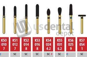 COLTENE Alpen FG #KS6.025 Coarse  Grit , KS Series Diamond Bur. Package of 5 Burs - # RKS6C025FG