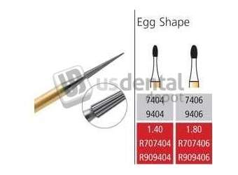 COLTENE Alpen FG #7406 - 12 Flute Egg Shaped Trimming and Finishing Bur, pack of 5 burs - # R707406