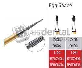 COLTENE Alpen FG #7406 - 12 Flute Egg Shaped Trimming and Finishing Bur, pack of 5 burs - # R707406