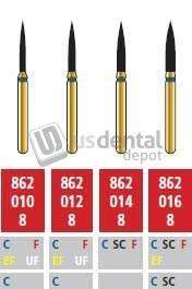 COLTENE Alpen FG #862.014 Fine  Grit , Flame Shaped Diamond Bur. Package of 5 Burs - # R862F014FG