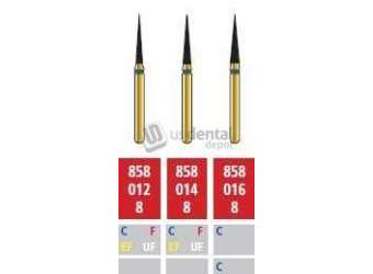 COLTENE Alpen FG #858.016 Coarse  Grit , Flame Shaped Diamond Bur. Package of 5 Burs - # R858C016FG