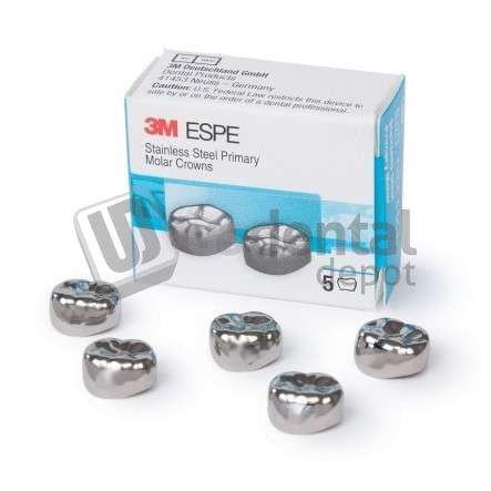 3M ESPE -  #4 Lower Right 1st Primary Molar Stainless Steel Crown Form, Box of 5 - #DLR4