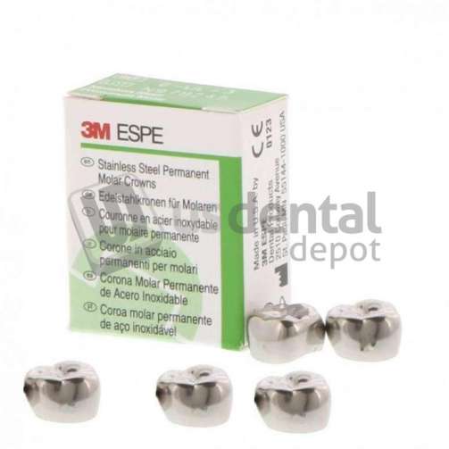 3M ESPE -  #6 Upper Right Molar Stainless Steel Crown Form, Box of 5 Crown Forms - #6-UR-6