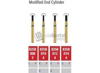 COLTENE Alpen FG #835R.010 Coarse  Grit , Modified Shoulder Cylinder Diamond Bur. Package - # R835RC010FG