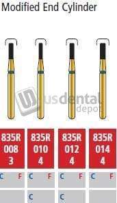 COLTENE Alpen FG #835R.014 Coarse  Grit , Modified Shoulder Cylinder Diamond Bur. Package - # R835RC014FG