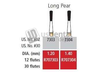 COLTENE Alpen FG #7304 - 12 Flute Long Pear Trimming and Finishing Carbide Bur, Package - #R707304