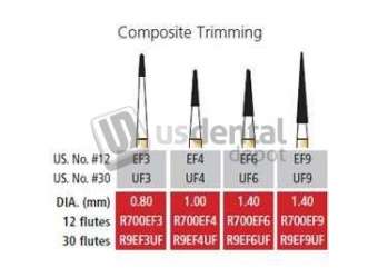 COLTENE Alpen FG #EF4 - 12 Flute Composite Trimming Carbide Bur, Package of 5 Burs - #R700EF4