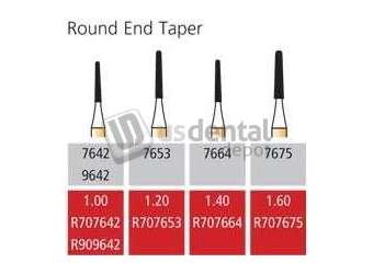 COLTENE Alpen FG #7653 - 12 Flute Round End Taper Trimming & Finishing Bur, Pack of 5 - # R707653