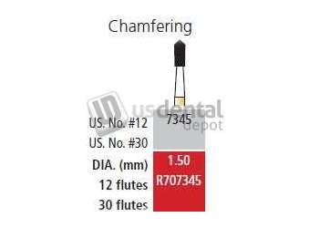 COLTENE Alpen FG #7345 - 12 Flute Chamfering Trimming and Finishing Carbide Bur - #R707345