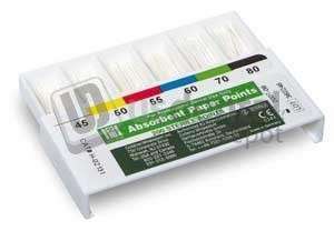 COLTENE Hygenic #45-80 ASSORTED (ISO Sized) Absorbent Paper Points, WHITE. Box of 200 - # H02131