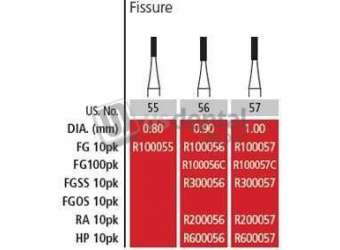 COLTENE Alpen FG #57 straight fissure plain Carbide Bur, clinic pack of 100 burs - #R100057C