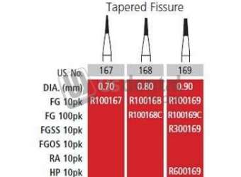 COLTENE Alpen FG #169 taper fissure plain Carbide Bur, clinic pack of 100 burs - #R100169C