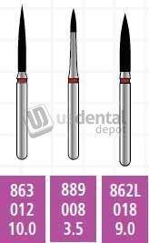 COLTENE Alpen x1 FG #889.009 Fine  Grit , Flame Shaped, Single Use Diamond Bur. Package - # X889F009