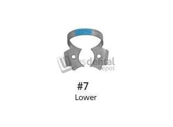 COLTENE Hygenic Fiesta Color Coded Clamps. #7 (LIGHT BLUE) winged metal dam clamp. Flat - # H09960