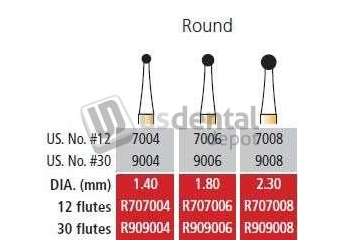 COLTENE Alpen FG #7006 - 12 Flute Round Trimming and Finishing Carbide Bur, Package - #R707006