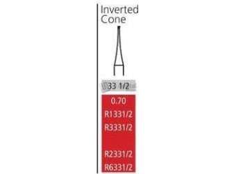 COLTENE Alpen FG #33 1/2 SS (short shank) Inverted Cone Carbide Bur, Package of 10 - #R3331/2