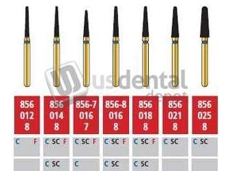 COLTENE Alpen FG #856-7.016 Coarse  Grit , Round End Taper Diamond Bur. Package of 5 Burs - # R8567C016FG