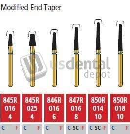 COLTENE Alpen FG #847.016 Fine  Grit , Modified End Taper Diamond Bur. Package of 5 Burs - # R847RF016FG