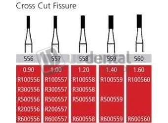 COLTENE Alpen FG #556 SS (short shank) Straight Fissure Crosscut Carbide Bur, Package - #R300556