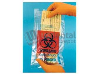 Hager Bio-Hazardous lab case shipping pouch, 6in  x 9in , with paperwork - #B4605