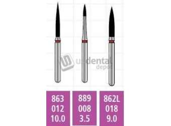 COLTENE Alpen x1 FG #863.012 Medium  Grit , Flame Shaped, Single Use Diamond Bur. Package - # X863M012