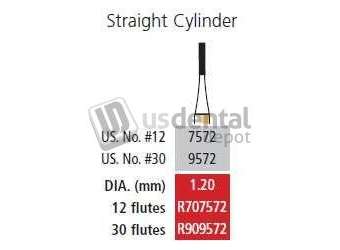 COLTENE Alpen FG #9572 30 blade Straight Cylinder Trimming and Finishing Bur, Package - # R909572