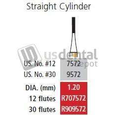 COLTENE Alpen FG #9572 30 blade Straight Cylinder Trimming and Finishing Bur, Package - # R909572