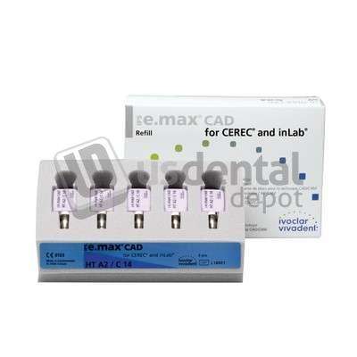 IVOCLAR VIVADENT - IPS e.max CAD CEREC Ivoclar LT Block, Shade B1 Size C14, Package of 5pk - #605332