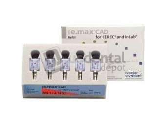 IVOCLAR VIVADENT - IPS e.max CAD Ivoclar MO Shade 3, Size A14(L) 5pk . Medium Opacity Abutment - #644365