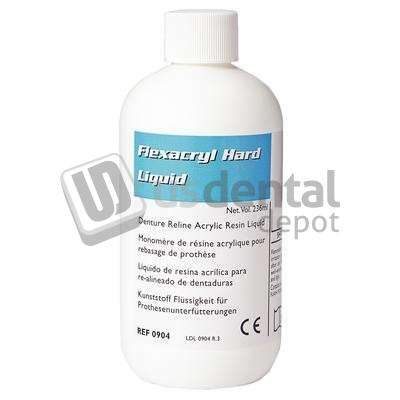 LANG Flexacryl Hard - Denture Reline Acrylic Resin, Liquid Refill, 8-oz Bottle - # 0904