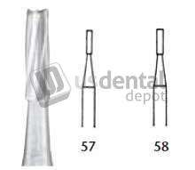 MILTEX - Miltex FG #57 SL (Surgical Length) Straight Fissure Carbide Bur, Package of 10 - #DFG57SU