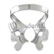 MILTEX - Miltex #8 Upper Molar Winged Metal Rubber Dam Clamp, single clamp - #76D-8