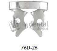 MILTEX - Miltex #26 Lower Molar Winged Metal Rubber Dam Clamp, single clamp - #76D-26