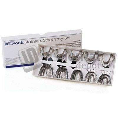 Bosworth Set of 8 - Set 103(8) - Edentulous Perforated Full-Arch Stainless Steel Impression - #921307