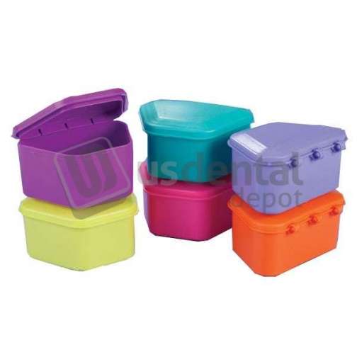 KEYSTONE  Denture Cups (Boxes) - New Age Aqua, 12pk. Denture Storage Cases 1-3/4in  deep - #9576543
