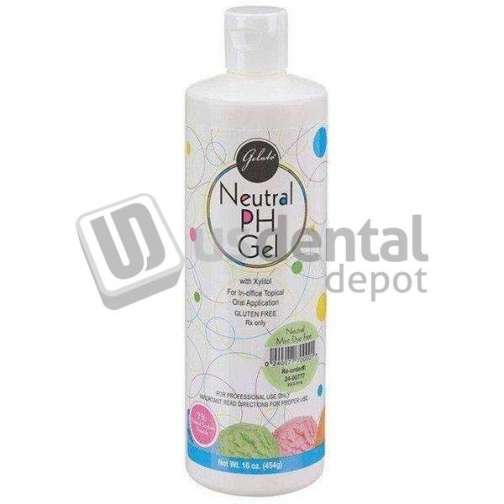 KEYSTONE Gelato Neutral pH Fluoride Gel - Dye-Free Mint, 16 oz. Bottle. 60-second - #24-00777