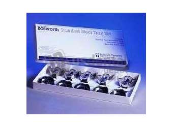 KEYSTONE Bosworth Set of 8 - Edentulous Solid Full-Arch Stainless Steel Impression Trays - #0921335