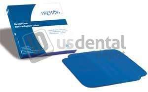 KEYSTONE Prehma 6x6in  Heavy ga Unscented BLUE Latex Dental Dam (0.22mm), Box of 36  - #26-01111