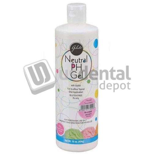 KEYSTONE Gelato Neutral pH Fluoride Gel - Strawberry, 16 oz. Bottle. 60-second - #24-01677