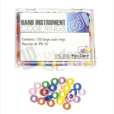 PAC-DENT - Silicone Instrument Code Rings - Large, ASSORTED Colors, Box of 120 - # CR-101